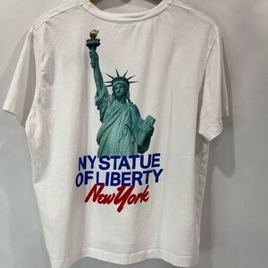 Zara White Tee with Statue of Liberty Graphic